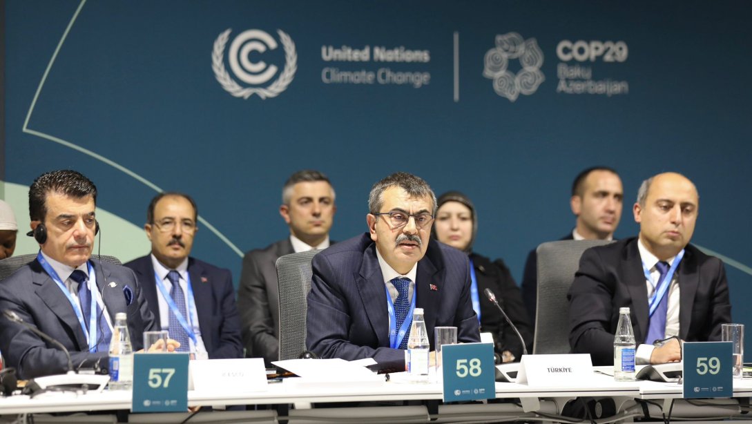 MİLLÎ EĞİTİM BAKANI TEKİN, AZERBAYCAN'DA DÜZENLENEN COP29'DA KATILIMCILARA HİTAP ETTİ